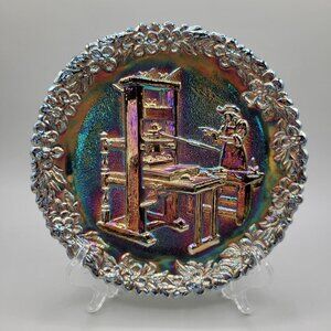 Fenton Carnival Glass Plate Annual Collector Series Colonial Printing Press 1971